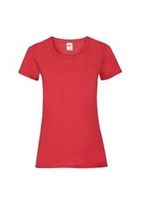FRUIT OF THE LOOM - Koszulka Damska Valueweight. Kolor: czerwony
