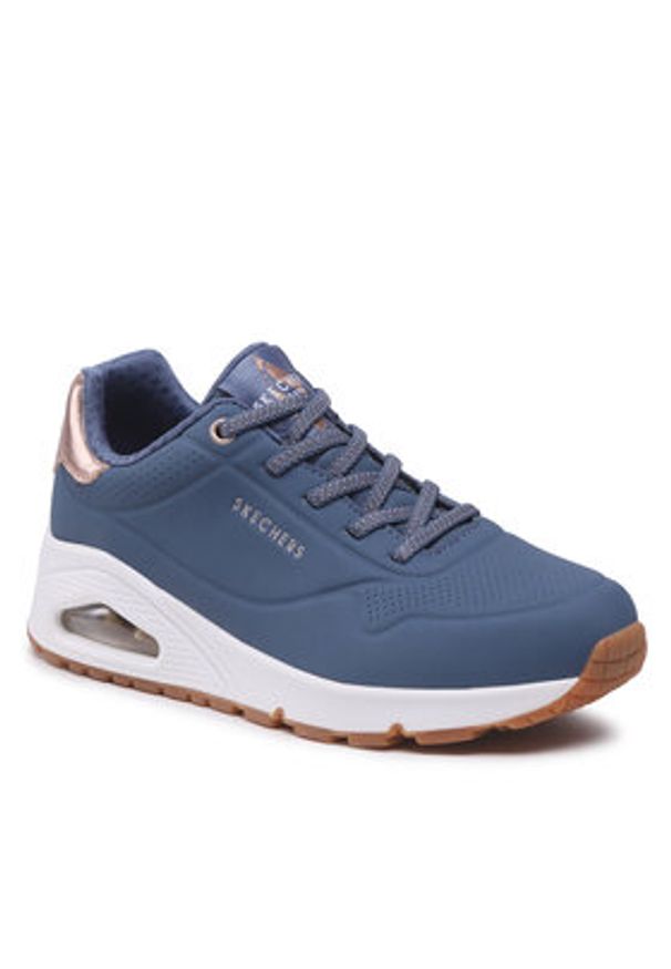 skechers - Skechers Sneakersy Shimmer Away 155196/NVY Granatowy. Kolor: niebieski. Materiał: skóra