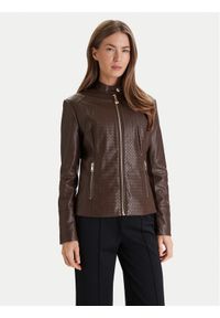 Guess Kurtka z imitacji skóry W6RL52 WL850 Brązowy Regular Fit. Kolor: brązowy. Materiał: skóra #1