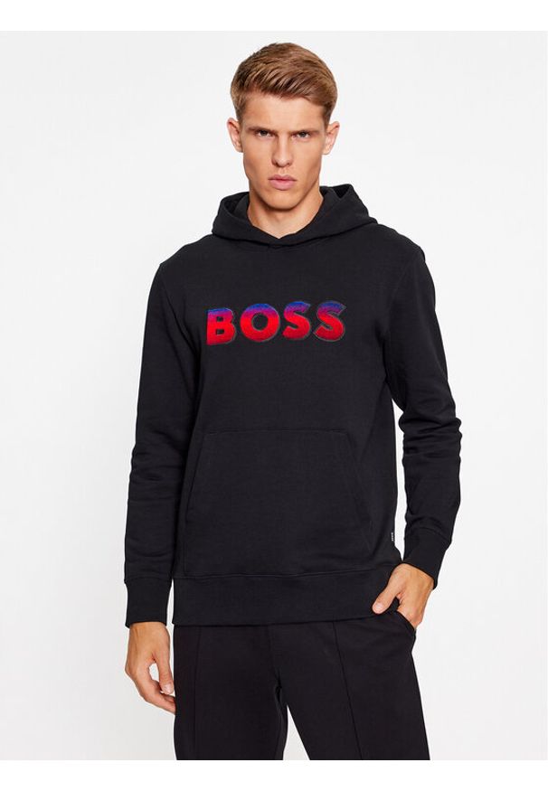 BOSS - Boss Bluza Seeger 99 50499560 Czarny Regular Fit. Kolor: czarny. Materiał: bawełna