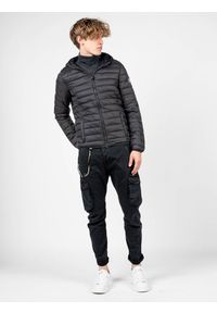 Invicta Kurtka "Down Jacket" | 4431449 | Mężczyzna | Grafitowy. Okazja: na co dzień. Typ kołnierza: kaptur. Kolor: szary. Materiał: poliamid. Wzór: aplikacja. Styl: casual #1