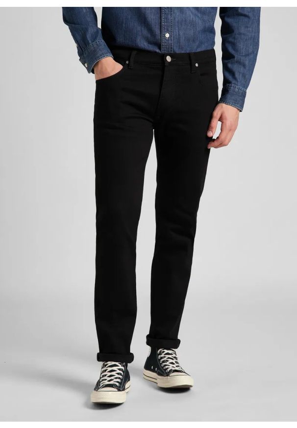Lee - LEE MĘSKIE SPODNIE JEANSOWE LEE Rider CLEAN BLACK 112140635