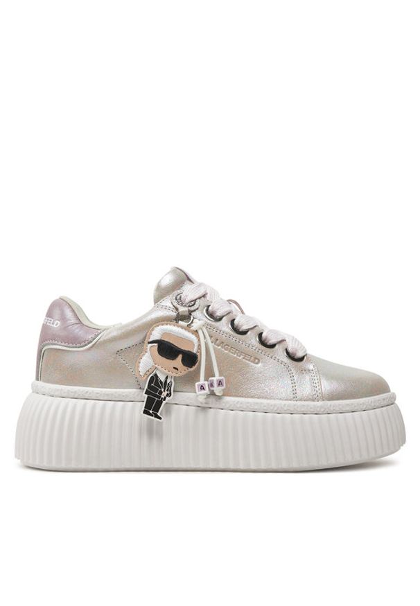 Karl Lagerfeld - KARL LAGERFELD Sneakersy KL42376N Srebrny. Kolor: srebrny. Materiał: skóra, lakier