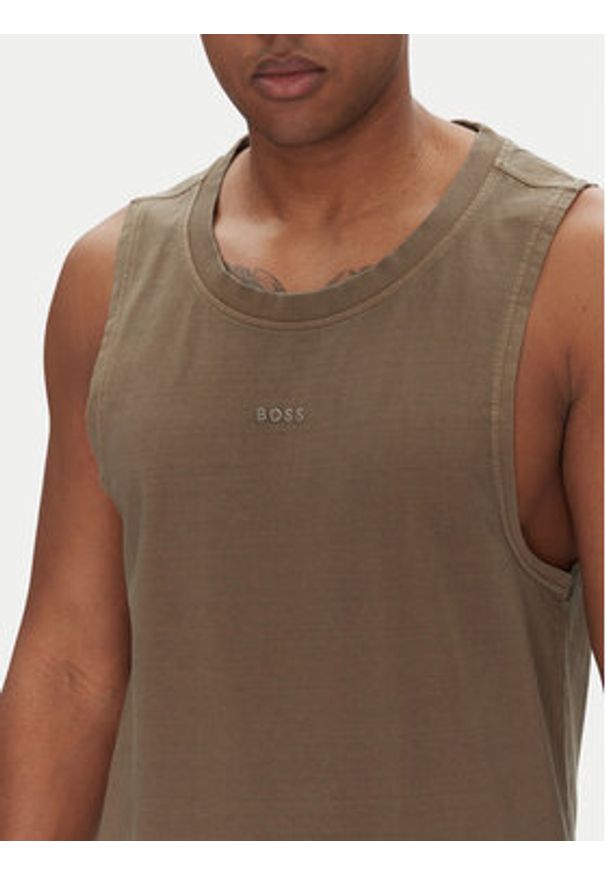 BOSS Tank top 50536739 Khaki Regular Fit. Kolor: brązowy. Materiał: bawełna