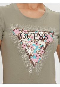 Guess T-Shirt Cherry Flower W4YI26 J1314 Zielony Slim Fit. Kolor: zielony. Materiał: bawełna #4