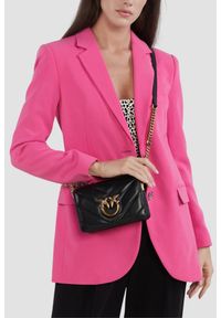 Pinko - PINKO Czarna kopertówka Love Click Mini. Kolor: czarny. Materiał: skórzane. Styl: klasyczny, elegancki #4