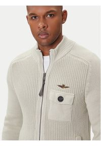 Aeronautica Militare Kardigan 252MA1565UL00409 Beżowy Regular Fit. Kolor: beżowy. Materiał: bawełna #3