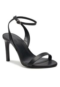 Calvin Klein Sandały Heel Sandal 90 Lth HW0HW01945 Czarny. Kolor: czarny. Materiał: skóra