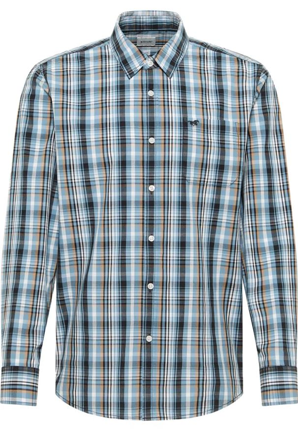 Męska Koszula Mustang Style Chester Poplin multi check blue 1016958 12783