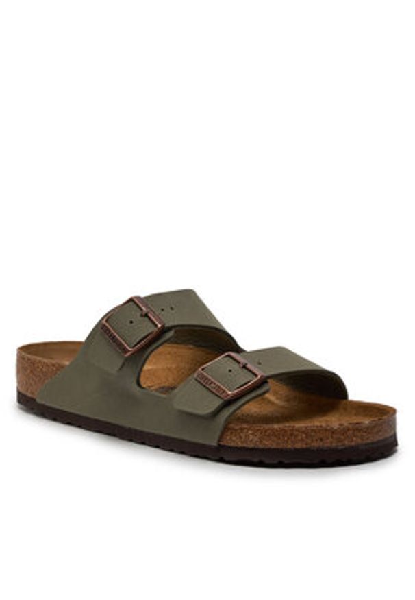 Birkenstock Klapki Arizona Birko-Flor nubuk 0151211 Szary. Kolor: szary. Materiał: skóra
