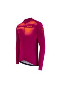 KEADA SPORTS - Męska koszulka rowerowa z długim rękawem - Onwards Three. Kolor: czerwony. Długość rękawa: długi rękaw. Długość: długie. Sport: kolarstwo