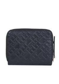 TOMMY HILFIGER - Tommy Hilfiger Mały Portfel Damski Th Refined Med Za Mono AW0AW15755 Czarny. Kolor: czarny. Materiał: skóra