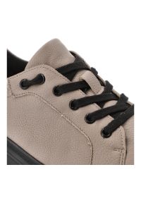 Beżowe Sneakersy Cambell Stylowe Obuwie Damskie Na Platformie. Okazja: na co dzień. Kolor: beżowy. Materiał: jeans, skóra. Szerokość cholewki: normalna. Obcas: na platformie. Styl: elegancki #7