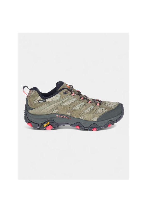 Buty turystyczne damskie Merrell Moab 3 GTX. Kolor: wielokolorowy, czarny, zielony. Materiał: skóra. Szerokość cholewki: normalna
