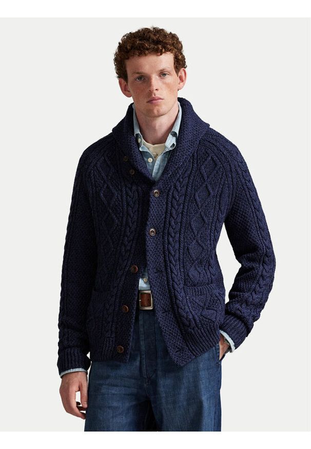 Polo Ralph Lauren Kardigan 710P02704001 Granatowy Regular Fit. Typ kołnierza: polo. Kolor: niebieski. Materiał: bawełna
