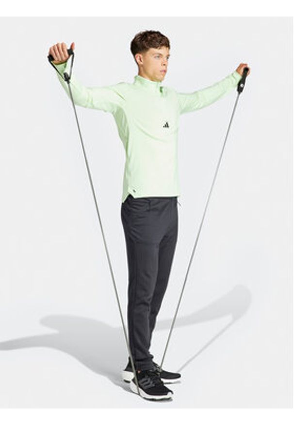 Adidas - adidas Bluza techniczna Workout IS3803 Zielony Slim Fit. Kolor: zielony. Materiał: syntetyk