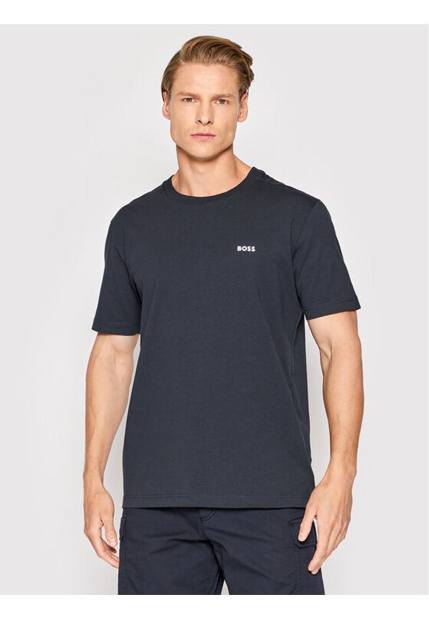 BOSS - Boss T-Shirt 50469057 Granatowy Regular Fit. Kolor: niebieski. Materiał: bawełna