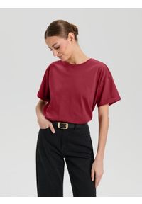 Sinsay - Koszulka z krótkim rękawem - pomarańczowy. Kolor: pomarańczowy. Długość rękawa: krótki rękaw. Długość: krótkie #1