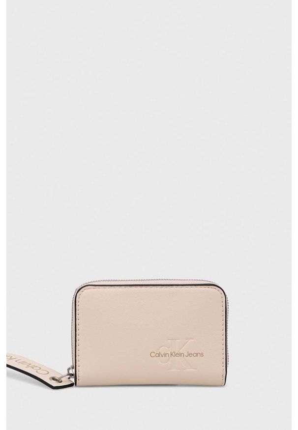 Calvin Klein Jeans portfel damski kolor różowy. Kolor: różowy