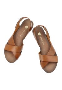 Sandały damskie Armodo, cholewka ze skóry naturalnej lekka podeszwa o minimalistycznym designie, brązowe, 40141. Okazja: na co dzień, na spacer. Zapięcie: pasek. Kolor: brązowy. Materiał: skóra. Sezon: lato. Styl: wakacyjny, casual, klasyczny, elegancki #4