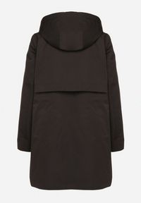 Born2be - Czarna Kurtka w Stylu Parki z Odpinanym Kapturem i Ozdobną Podszewką Ismerife. Okazja: na co dzień, na spacer. Kolor: czarny. Styl: casual #4