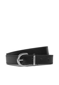 Calvin Klein Pasek Damski Round Buckle Logo Loop Belt 2.5 K60K611924 Czarny. Kolor: czarny. Materiał: skóra
