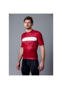 ACELERA - Męska profesjonalna koszulka kolarska z krótkim rękawem. Kolor: czerwony. Długość rękawa: krótki rękaw. Długość: krótkie. Sport: kolarstwo #1