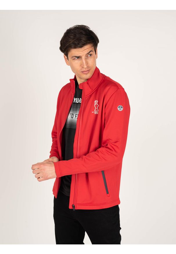 North Sails X Prada Bluza "Cowes" | 45 1000 000 | Cowes Full Zip | Mężczyzna | Czerwony. Okazja: na co dzień. Kolor: czerwony. Materiał: elastan, poliester. Wzór: nadruk, aplikacja. Styl: casual