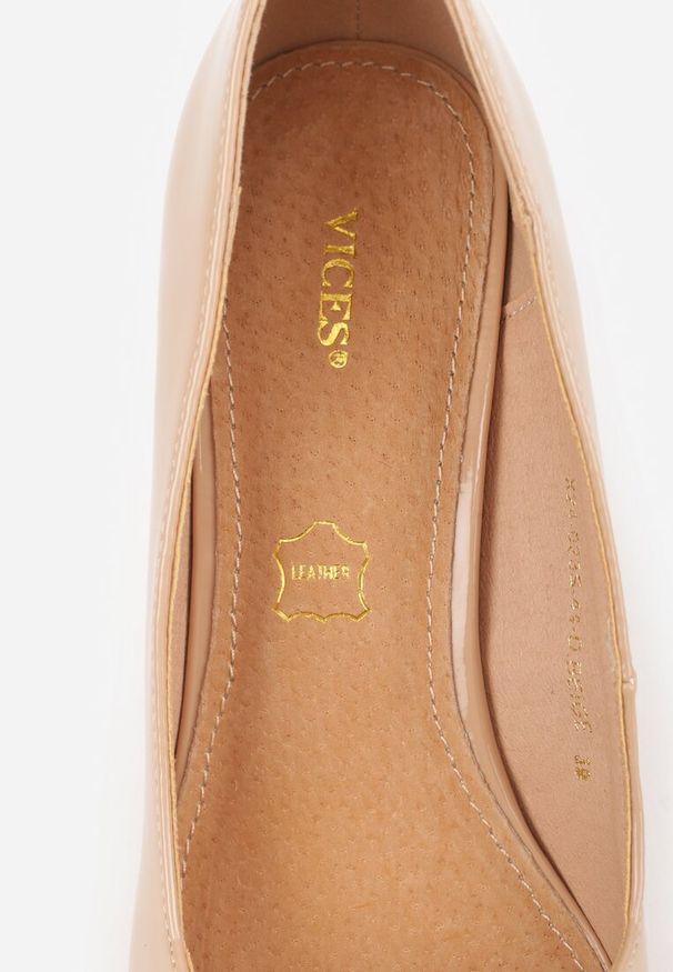 Renee - Ciemnobeżowe Eleganckie Czółenka na Szpilce z Wkładką ze Skóry Naturalnej Lerianna. Kolor: beżowy. Materiał: skóra. Obcas: na szpilce. Styl: elegancki