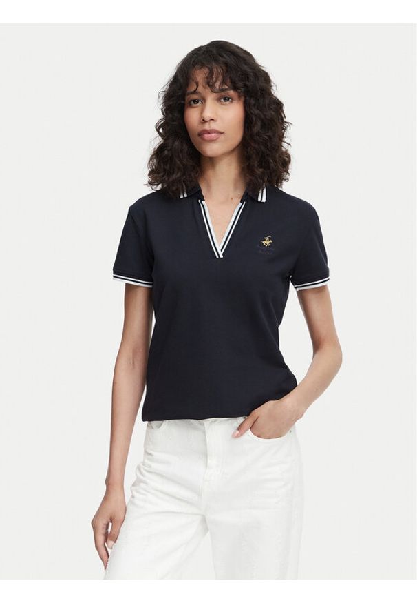 Beverly Hills Polo Club Polo P-SS26W-P0300 Granatowy Regular Fit. Typ kołnierza: polo. Kolor: niebieski. Materiał: bawełna