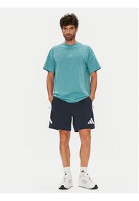 Adidas - adidas T-Shirt ALL SZN JX5085 Turkusowy Loose Fit. Kolor: turkusowy. Materiał: bawełna