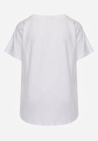 Renee - Biały T-shirt Basic Oversize z Bawełny Elusis. Okazja: na co dzień. Kolor: biały. Materiał: bawełna. Styl: casual, elegancki #5