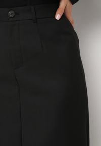 Born2be - Czarna Trapezowa Spódnica Maxi z Wycięciem z Tyłu Elerai. Kolor: czarny #4