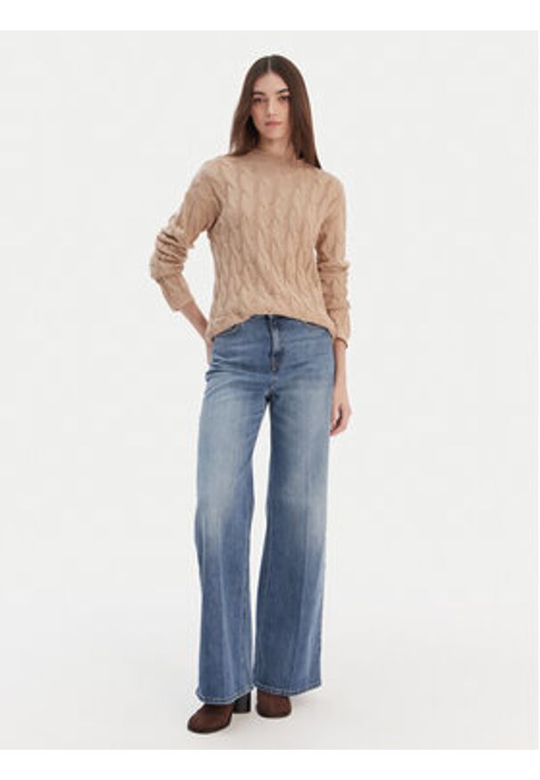 United Colors of Benetton - United Colors Of Benetton Sweter 1335D2467 Brązowy Regular Fit. Kolor: brązowy. Materiał: syntetyk