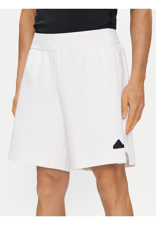 Adidas - adidas Szorty sportowe Z.N.E. Premium IN5098 Biały Loose Fit. Kolor: biały. Materiał: bawełna, syntetyk. Styl: sportowy
