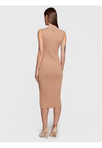 Guess Sukienka dzianinowa W3RK40 Z2U00 Brązowy Slim Fit. Kolor: brązowy. Materiał: syntetyk #2