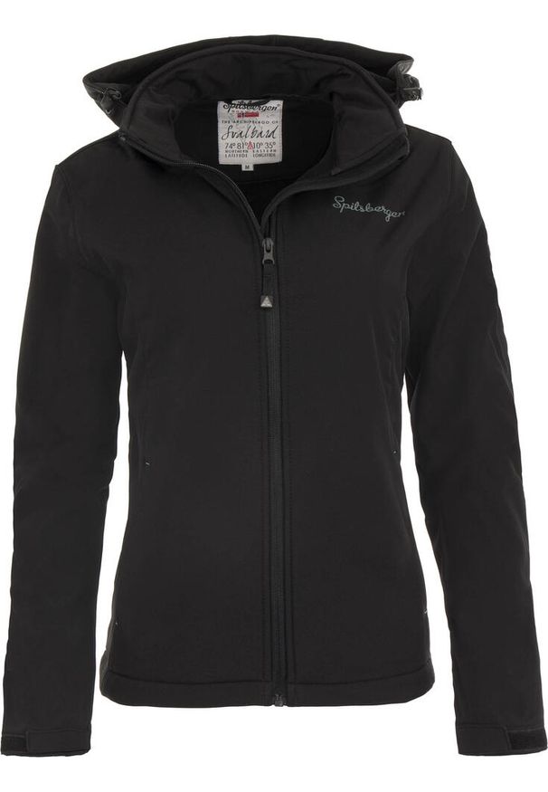 GLOMEX - Damska Kurtka Softshell Spitsbergen — Wiatroszczelna, Wodoodporna. Kolor: czarny. Materiał: softshell. Sport: turystyka piesza
