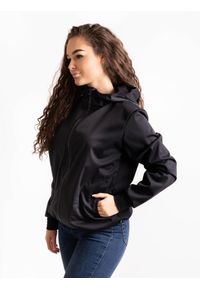 UNUO - Damska kurtka softshell bez izolacji stretch Basic, czarny. Kolor: czarny. Materiał: softshell. Sezon: lato, jesień, wiosna