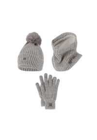 HEAT KEEPER - Zestaw damski Rękawiczki / Czapka / Czapka termoutwardzalne. Kolor: szary. Materiał: poliakryl. Sezon: zima. Styl: sportowy #1