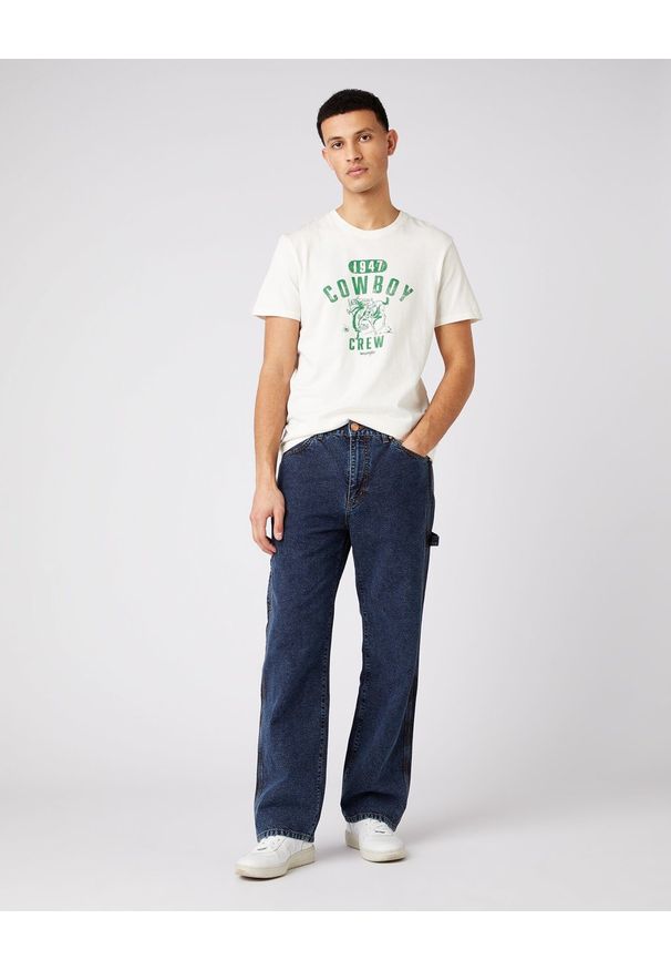 Wrangler - MĘSKI T-SHIRT WRANGLER COLLEGIATE TEE OFF WHITE W7K2D3737 112141564