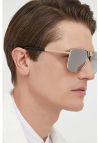 VERSACE - Versace okulary przeciwsłoneczne męskie kolor złoty. Kolor: złoty #6