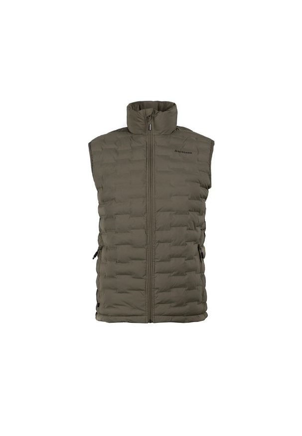 Bergson - Kamizelka Primaloft męska Solace1. Kolor: wielokolorowy, zielony, brązowy. Technologia: Primaloft. Sezon: zima, jesień. Sport: turystyka piesza