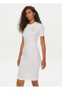 Versace Jeans Couture Sukienka codzienna 76HAOT02 Biały Slim Fit. Okazja: na co dzień. Kolor: biały. Materiał: bawełna. Typ sukienki: proste. Styl: casual
