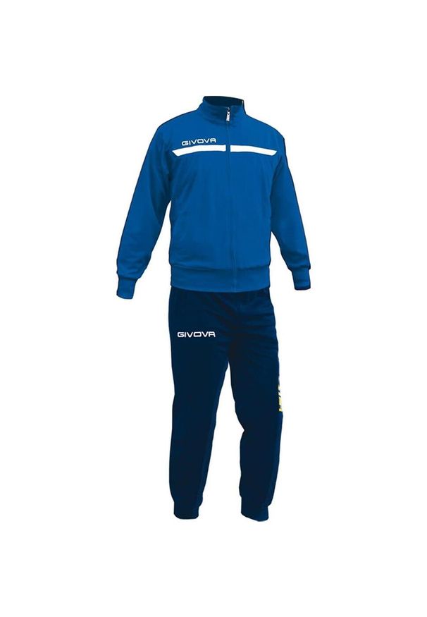 Dres piłkarski dla dorosłych Givova Campione Niebiesko-Granatowy. Kolor: biały, niebieski, wielokolorowy. Materiał: polar, dresówka. Sport: fitness, piłka nożna