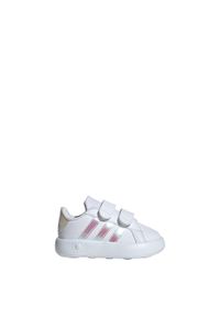 Adidas - Buty Grand Court 2.0 Kids. Kolor: biały, wielokolorowy, szary. Materiał: materiał
