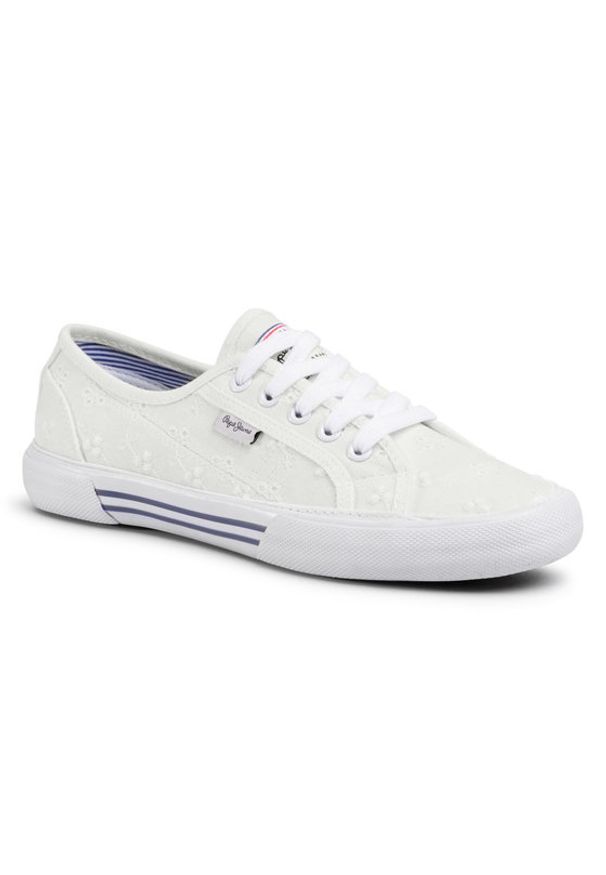 Pepe Jeans Tenisówki Aberlady Angy-20 PLS30948 Biały. Kolor: biały