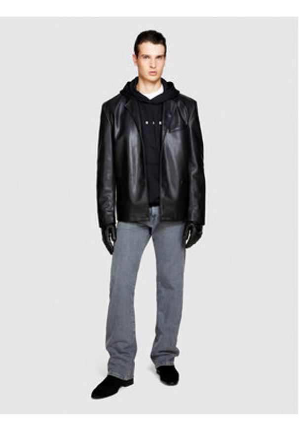Sisley Kurtka z imitacji skóry 2NHCSW01D Czarny Regular Fit. Kolor: czarny. Materiał: skóra