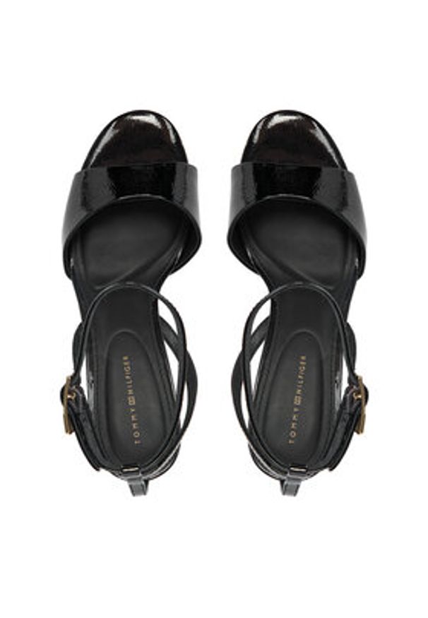 TOMMY HILFIGER - Tommy Hilfiger Sandały Th Elegant Patent Sandal FW0FW08961 Czarny. Kolor: czarny. Materiał: skóra