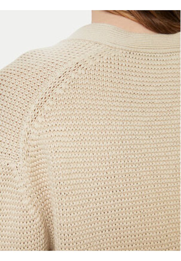 Marc O'Polo Kardigan 406 6059 61259 Beżowy Regular Fit. Typ kołnierza: polo. Kolor: beżowy. Materiał: bawełna