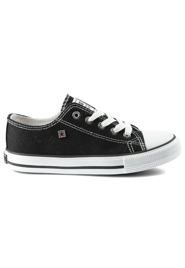 Big-Star - Czarne Trampki Big Star Dziecięce Wygodne Półbuty. Kolor: czarny. Materiał: guma, jeans, materiał. Szerokość cholewki: normalna. Wzór: aplikacja